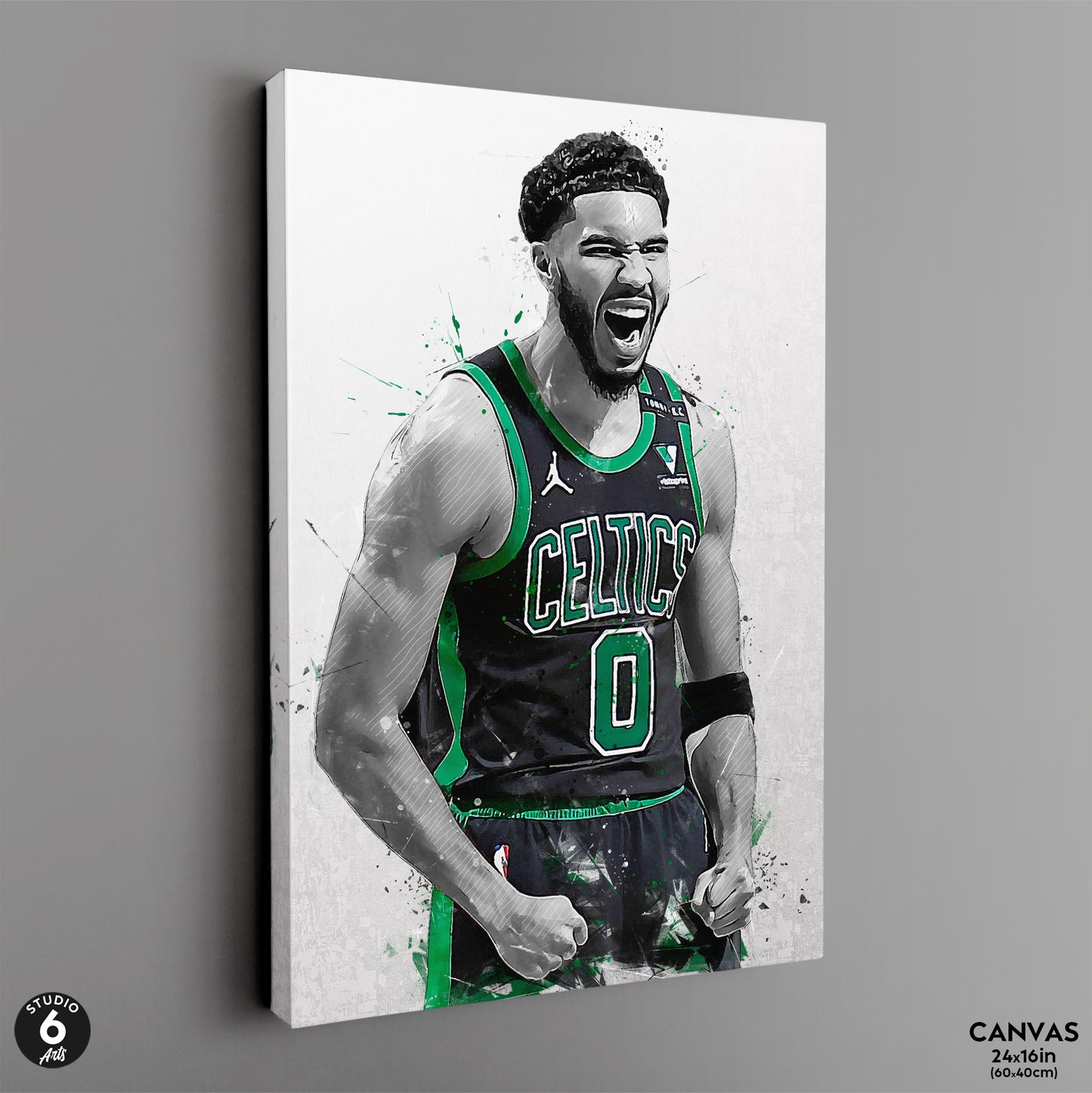 Jayson Tatum Poster, Celtics Basketball Fan Art Print, Man Cave Gift