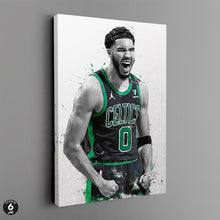 Load image into Gallery viewer, Jayson Tatum Poster, Celtics Basketball Fan Art Print, Man Cave Gift
