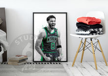 Load image into Gallery viewer, Jayson Tatum Poster, Celtics Basketball Fan Art Print, Man Cave Gift
