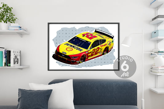 Joey Logano Nascar Art Print