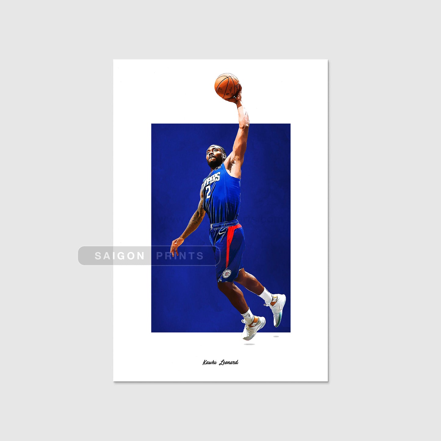 Kawhi Leonard Poster, Clippers Basketball Fan Art Print, Man Cave Gift