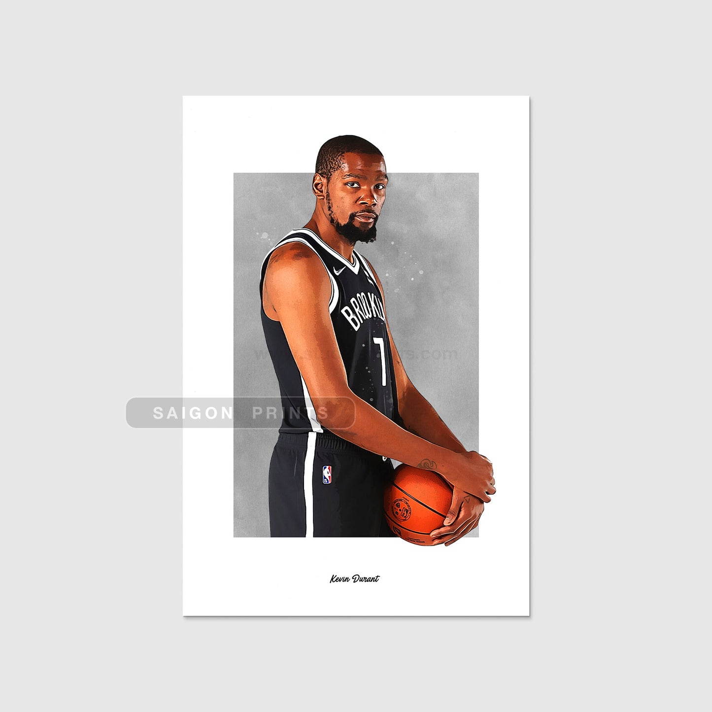 Kevin Durant Poster, Brooklyn Basketball Fan Art Print, Man Cave Gift