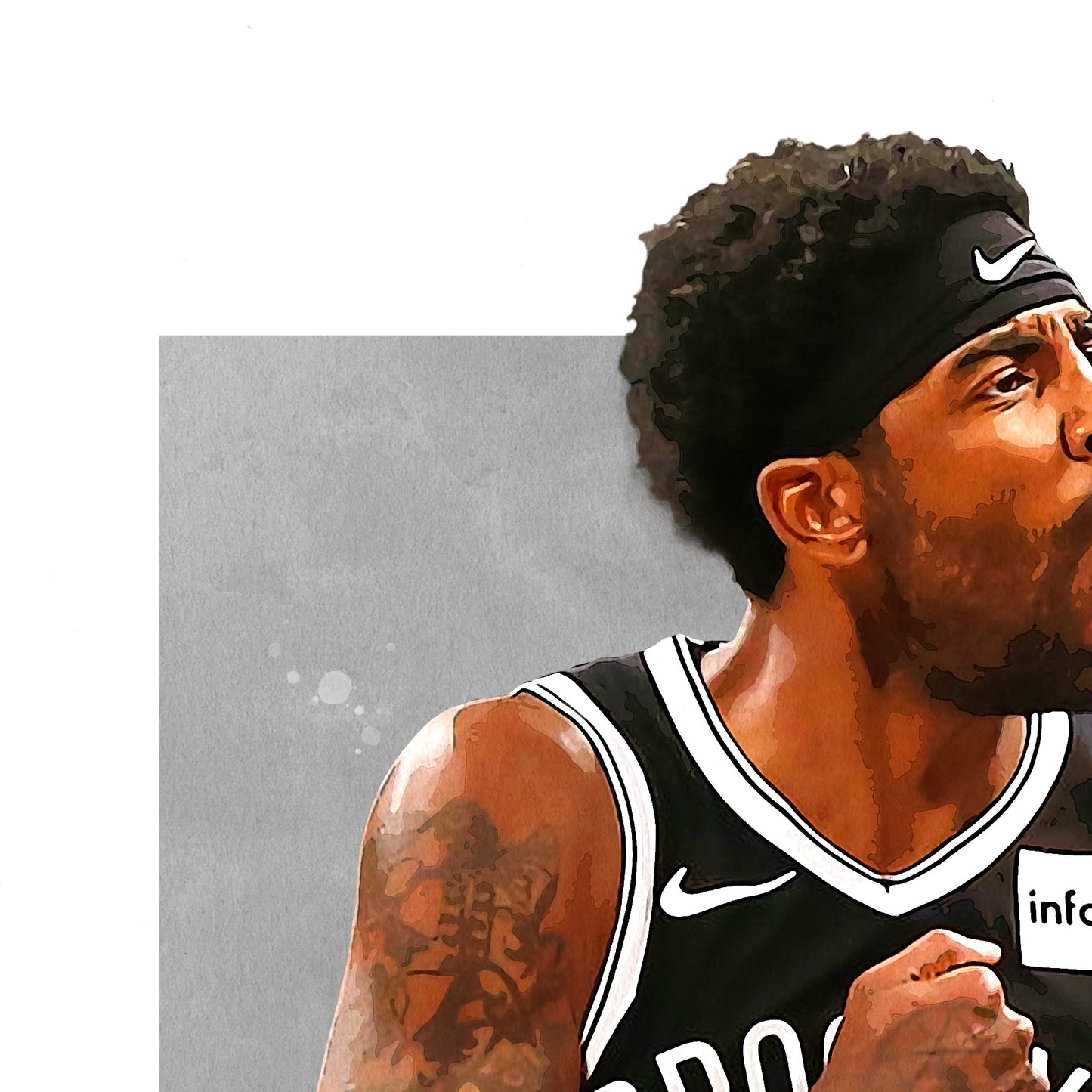 Kyrie Irving Poster, Brooklyn Nets Basketball Fan Art Print, Man Cave Gift