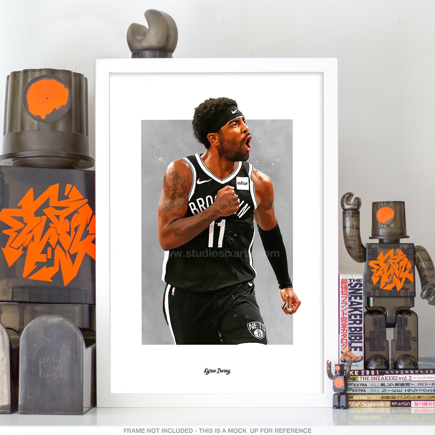 Kyrie Irving Poster, Brooklyn Nets Basketball Fan Art Print, Man Cave Gift