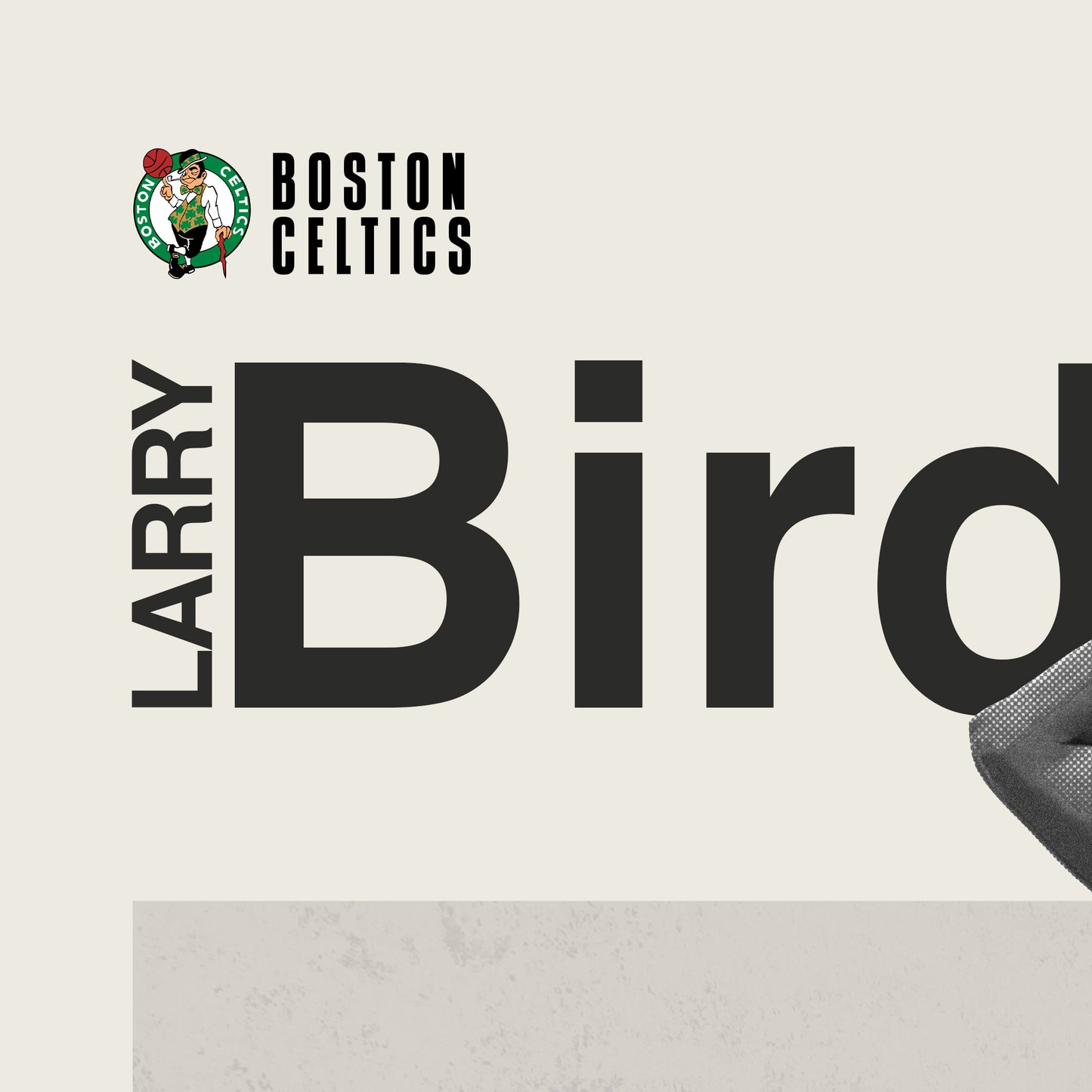 Larry Bird Celtics Basketball Mid Century Modern