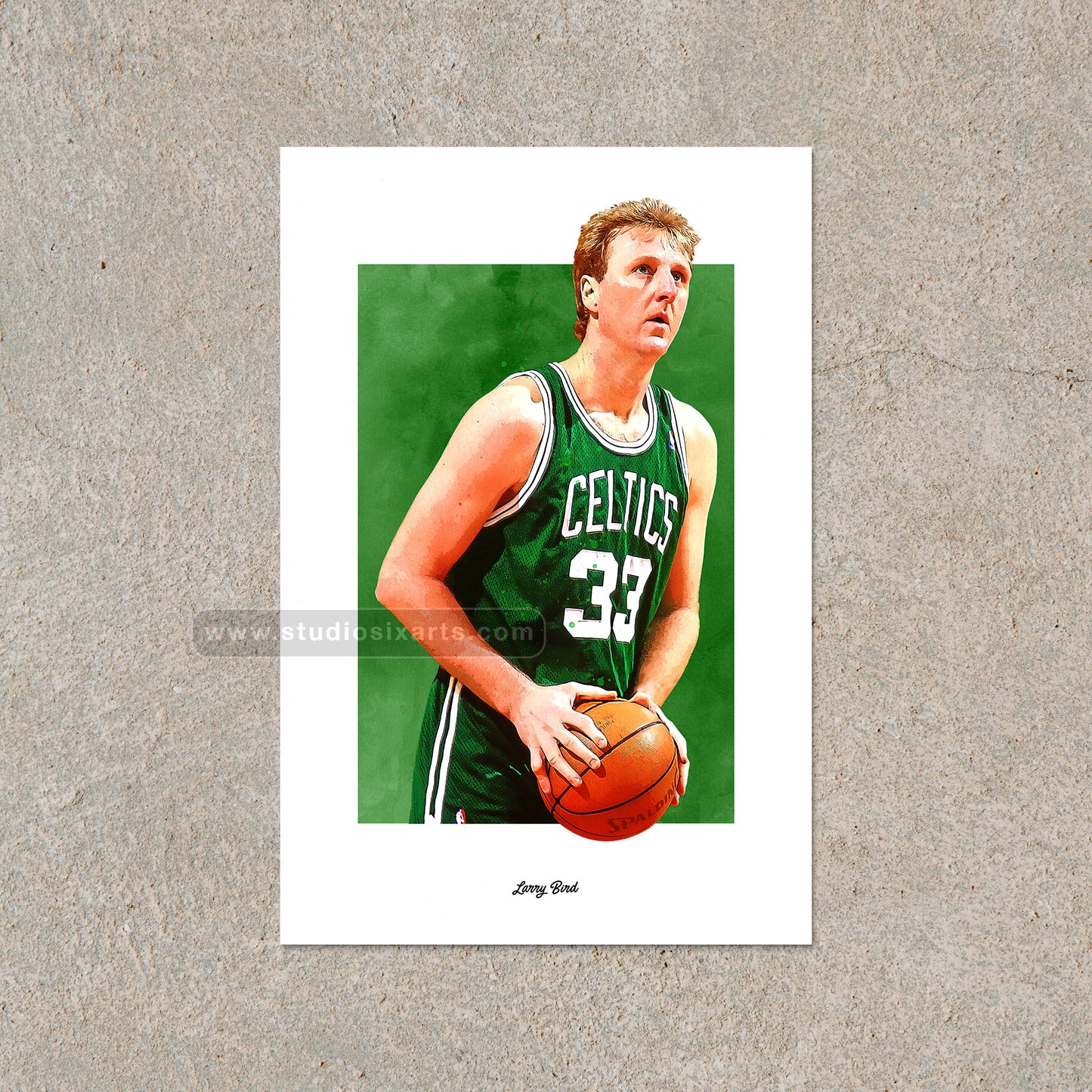 Larry Bird Poster and Canvas, Celtics Basketball Fan Art Print