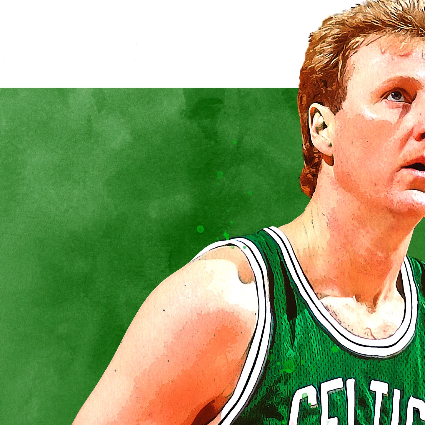 Larry Bird Poster and Canvas, Celtics Basketball Fan Art Print