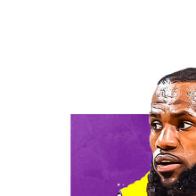 Load image into Gallery viewer, Lebron James Poster, LA Lakers Basketball Fan Art Print, Man Cave Gift
