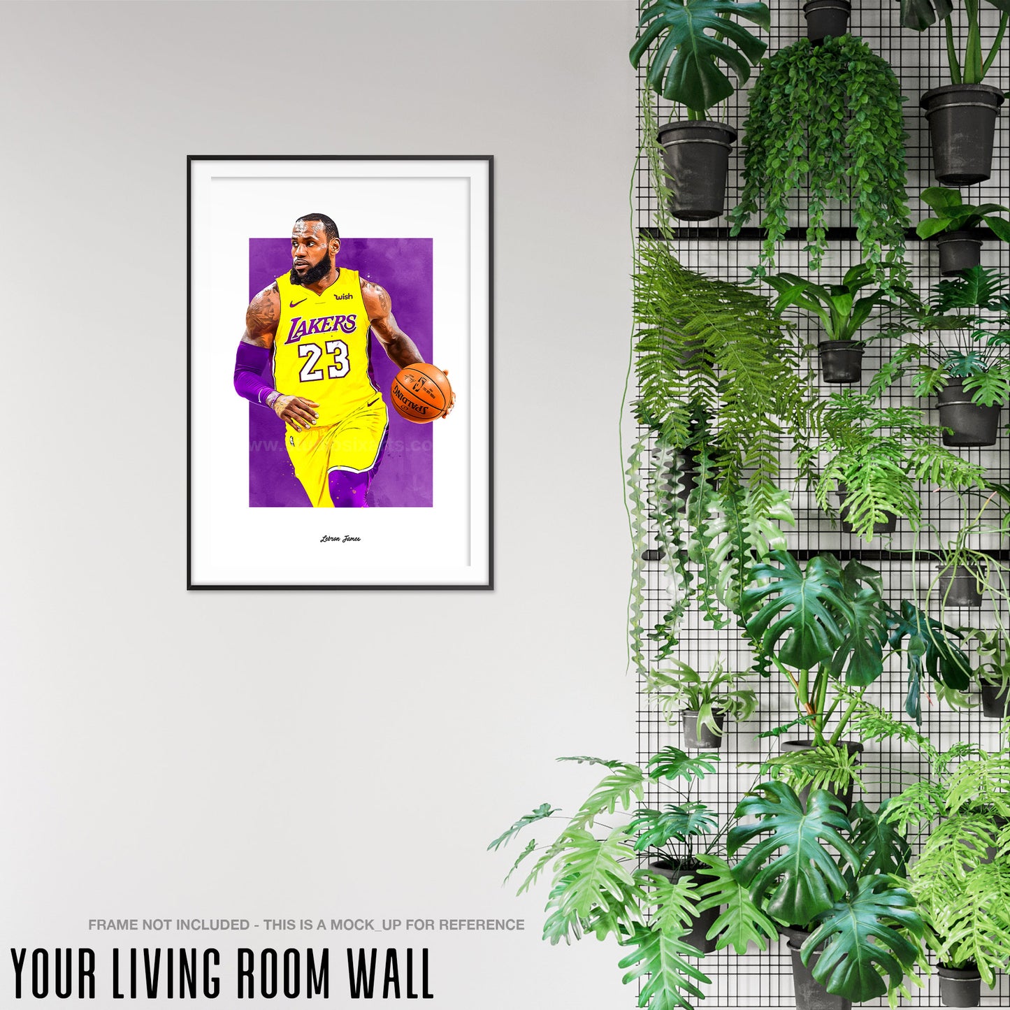Lebron James Poster, LA Lakers Basketball Fan Art Print, Man Cave Gift