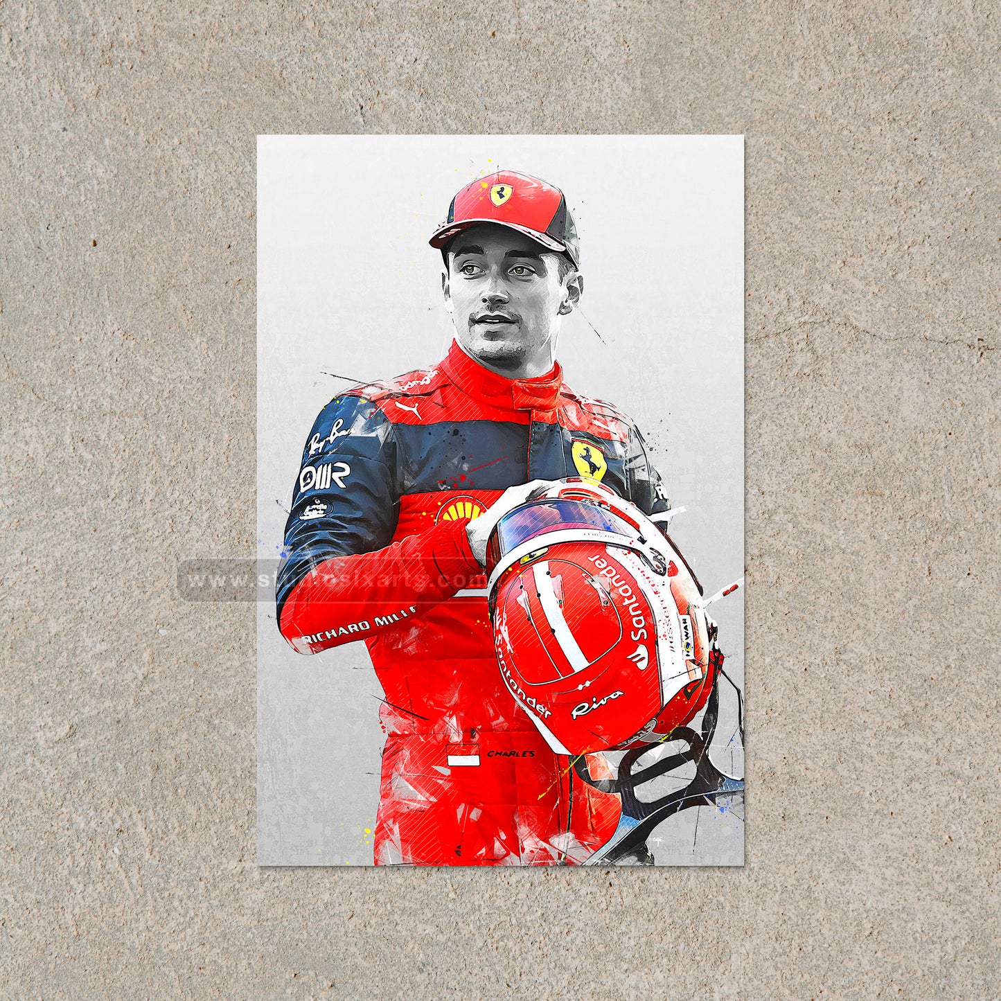 Charles Leclerc Holding Helmet