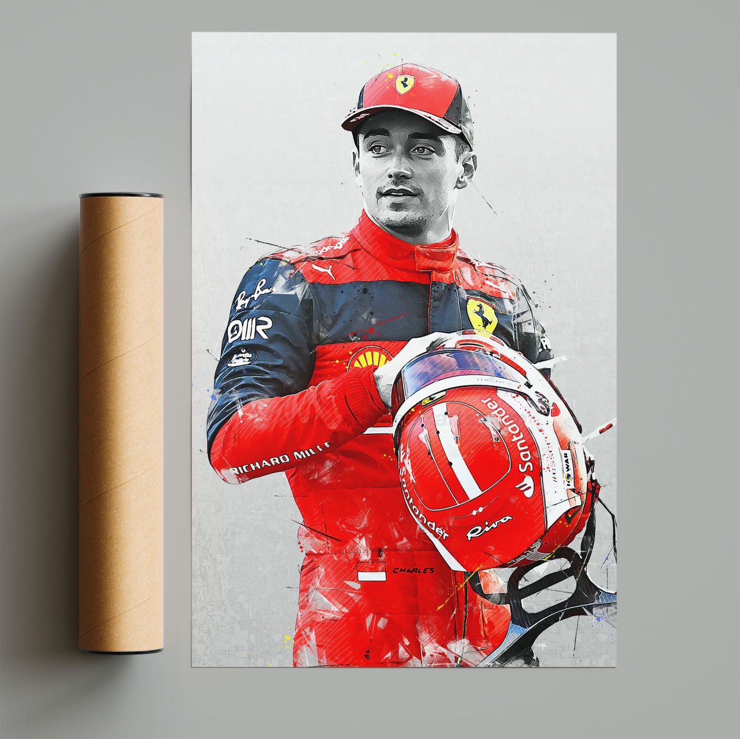 Charles Leclerc Holding Helmet