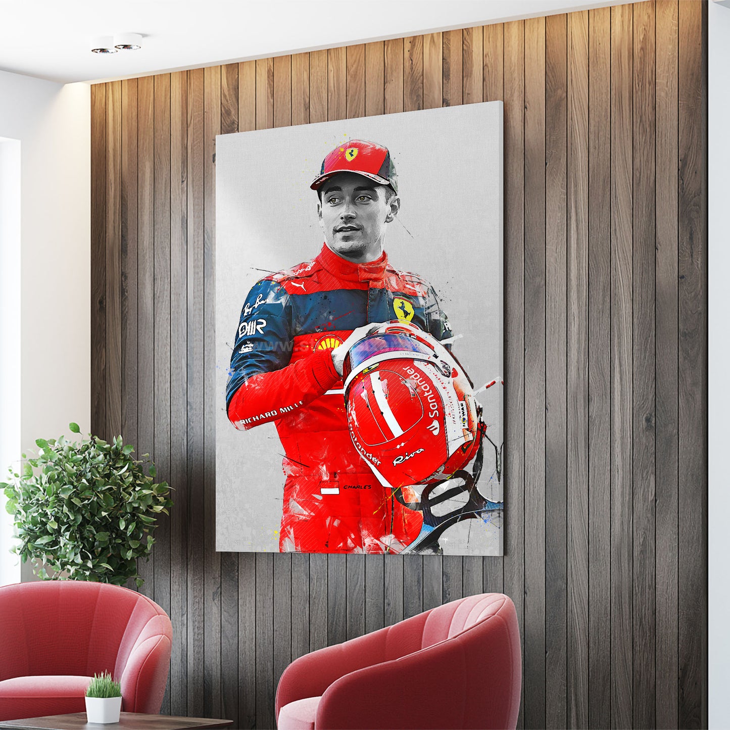 Charles Leclerc Holding Helmet