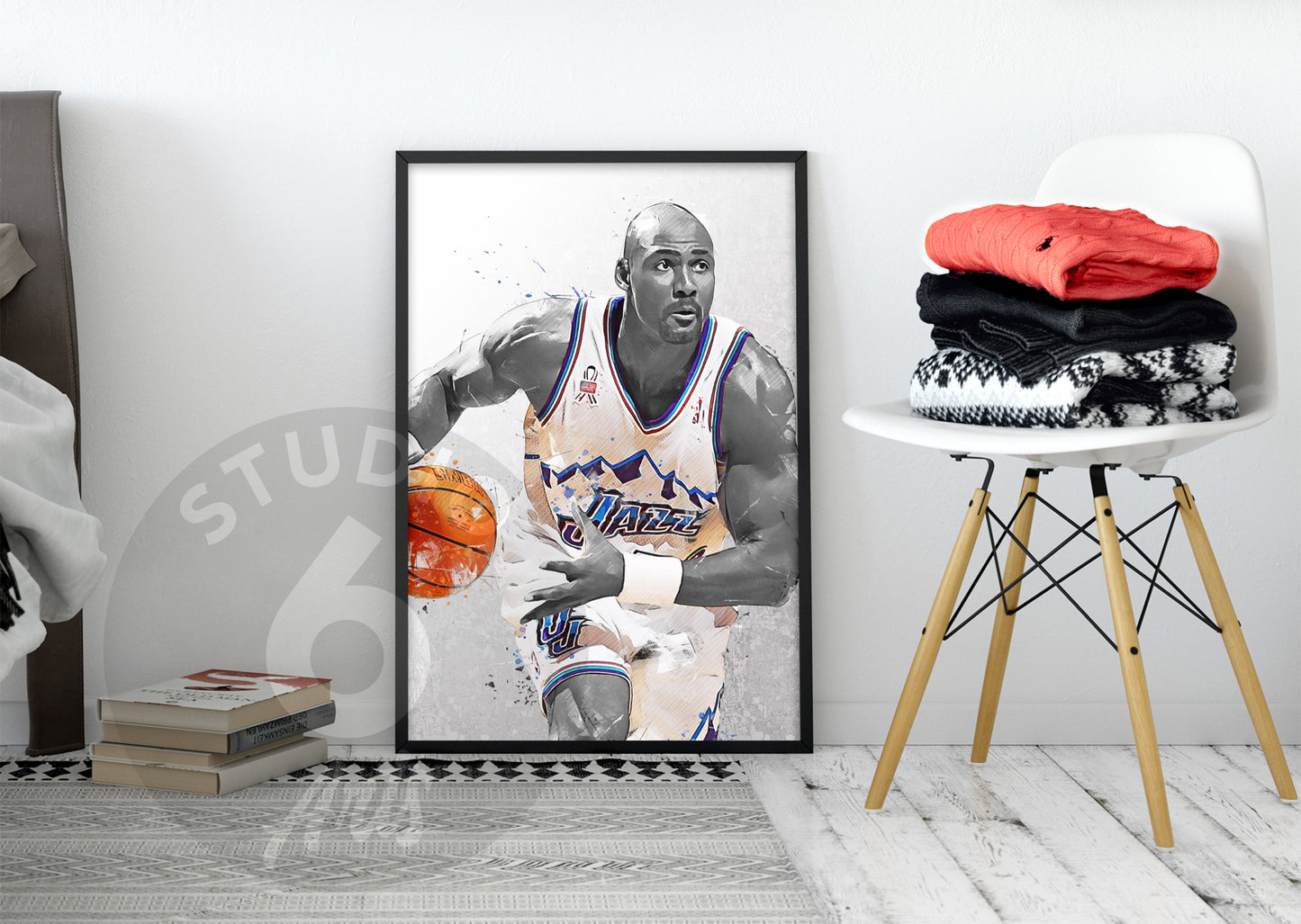 Karl Malone Poster and Canvas, Utah Basketball Print