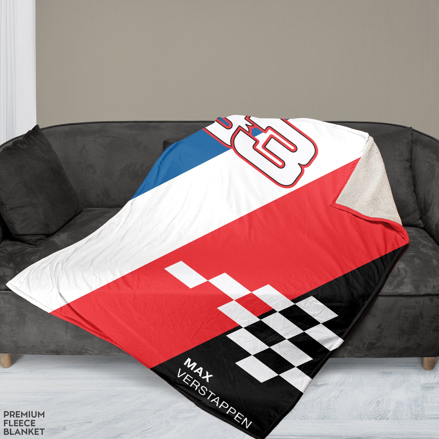 F1 Inspired, Max Blanket - Plush Fleece Soft Blanket
