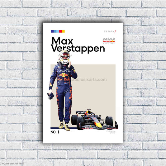 Max Verstappen 2022 Poster and Canvas, F1 Mid Century Art, F1 Driver Print