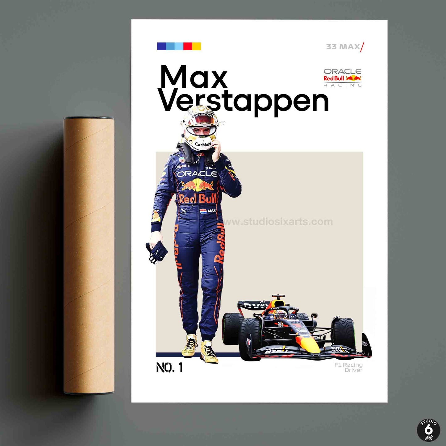 Max Verstappen 2022 Poster and Canvas, F1 Mid Century Art, F1 Driver Print