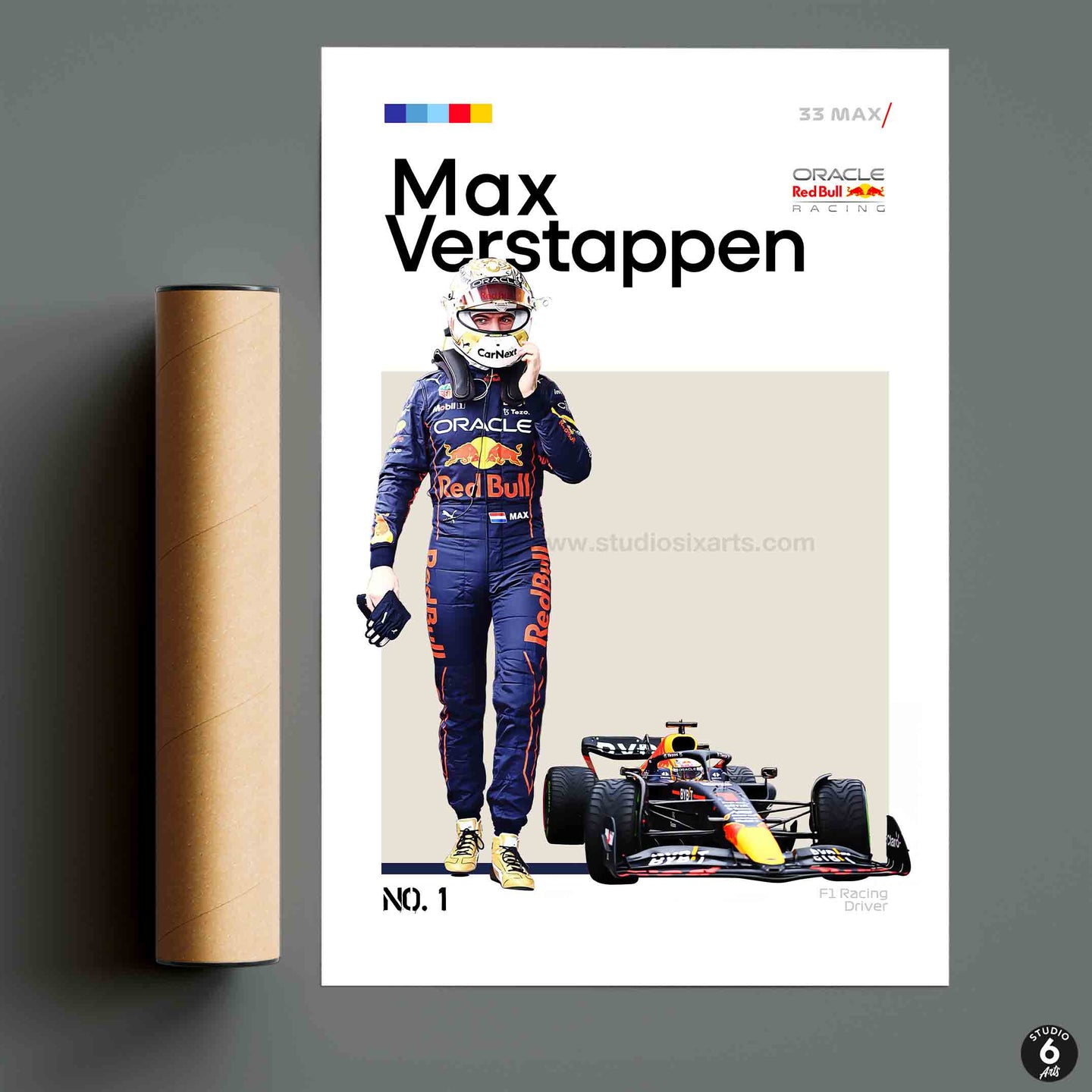 Max Verstappen 2022 Poster and Canvas, F1 Mid Century Art, F1 Driver Print