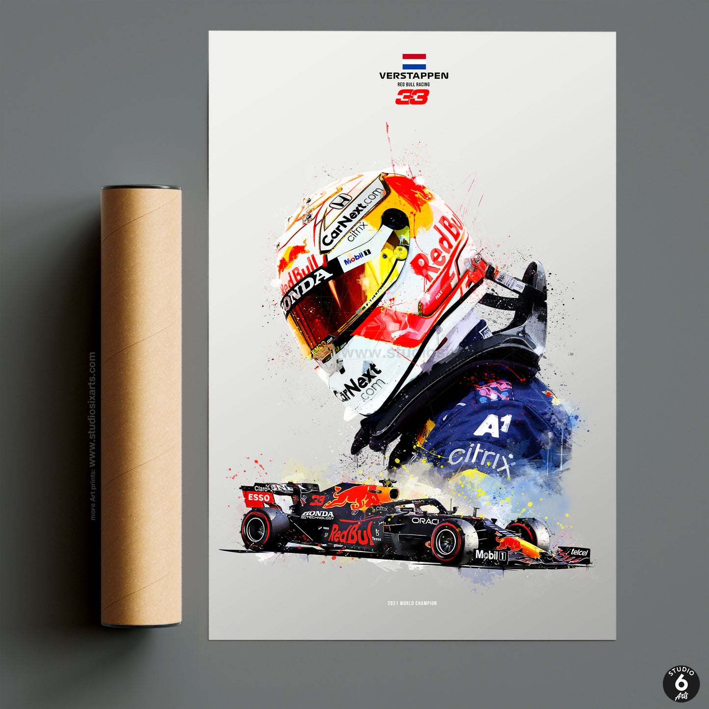 Max Verstappen 2021 RB16 Car F1 Decor, F1 Print