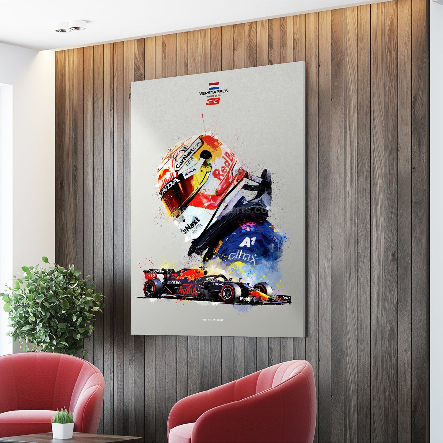 Max Verstappen 2021 RB16 Car F1 Decor, F1 Print