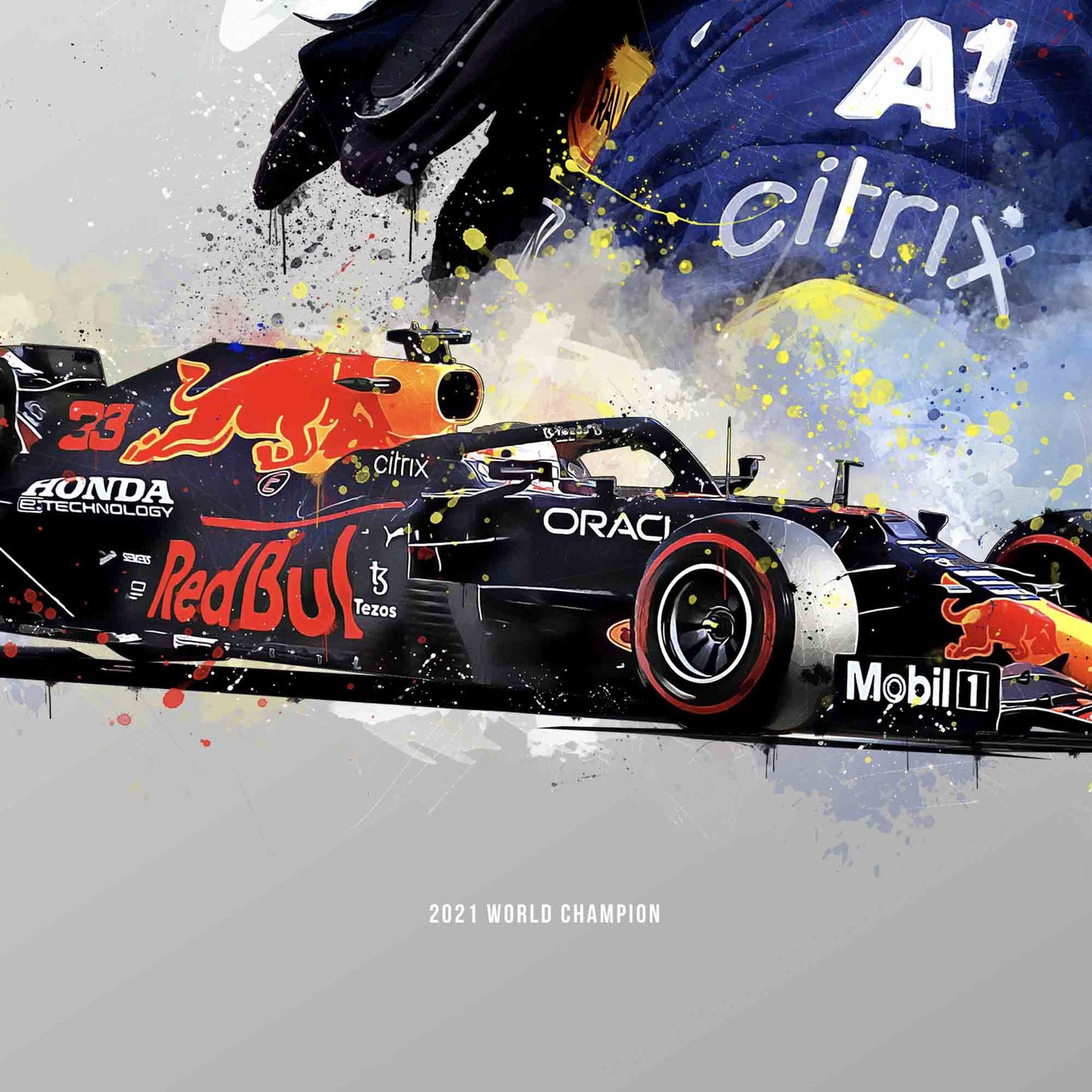 Max Verstappen 2021 Poster and Canvas, RB16 Car F1 Decor, F1 Print