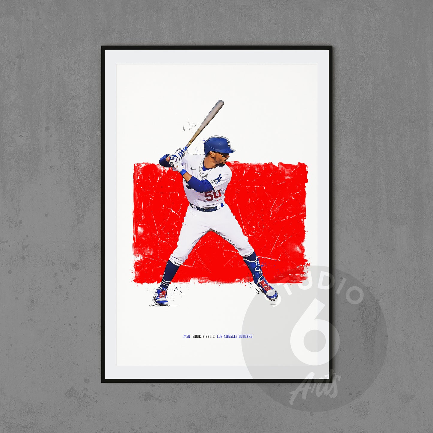Mookie Betts Poster and Canvas, Los Angeles Baseball Print, MLB Wall Decor