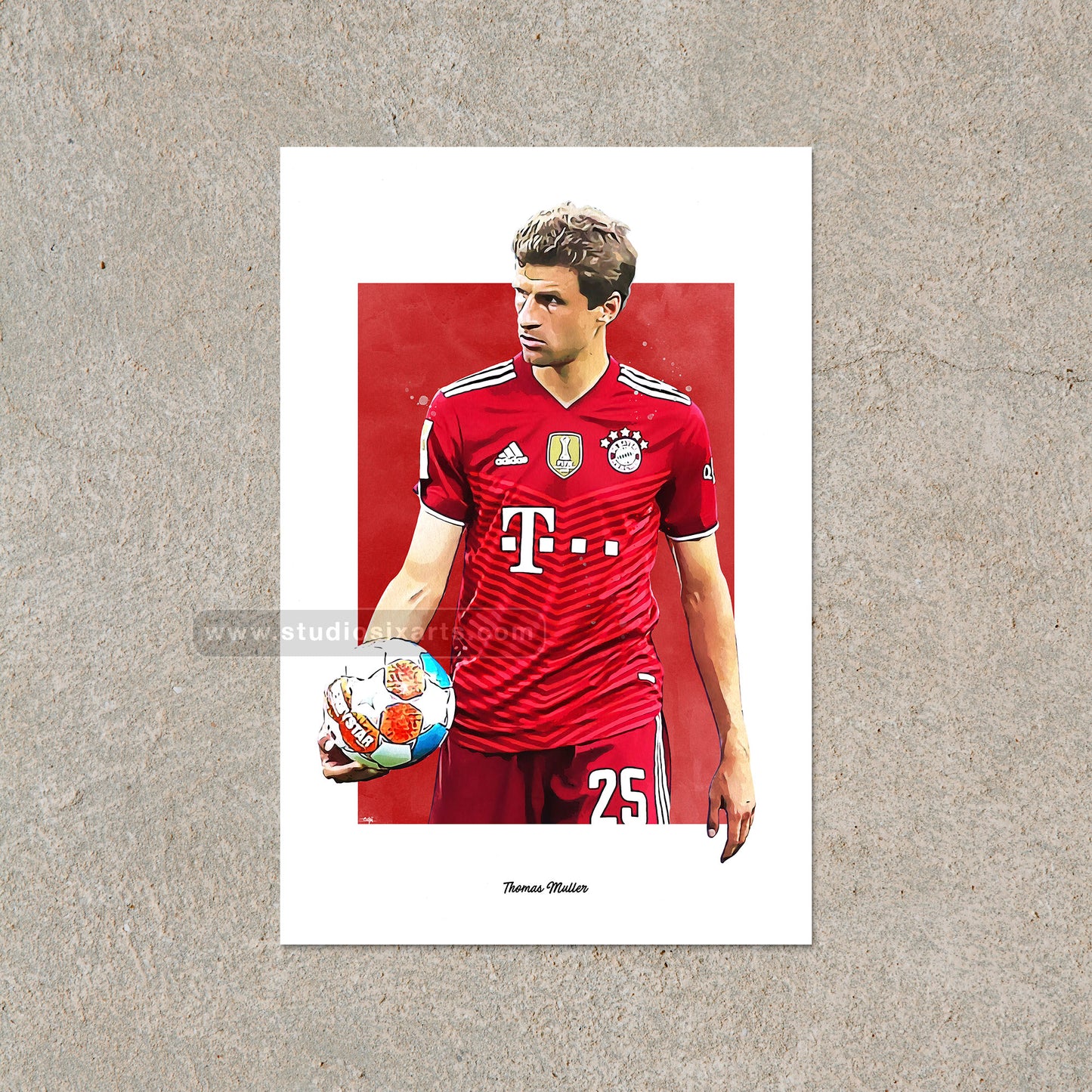 Thomas Muller Poster, Soccer Fan Art Print, Man Cave Gift