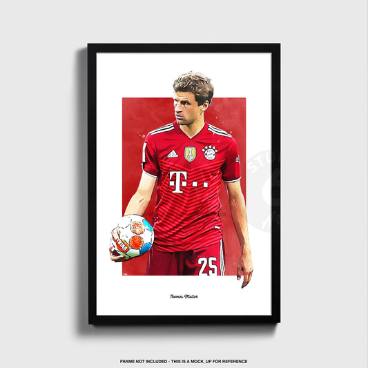 Thomas Muller Poster, Soccer Fan Art Print, Man Cave Gift