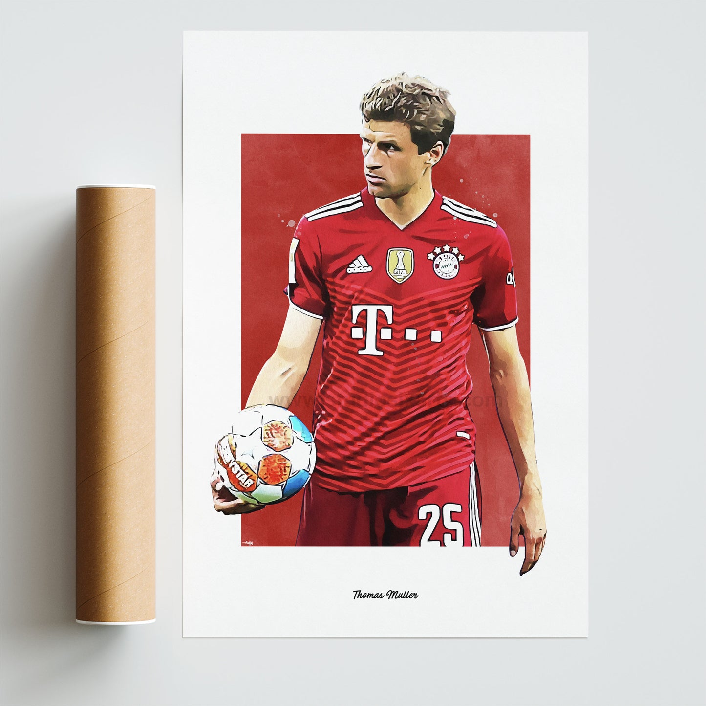 Thomas Muller Poster, Soccer Fan Art Print, Man Cave Gift