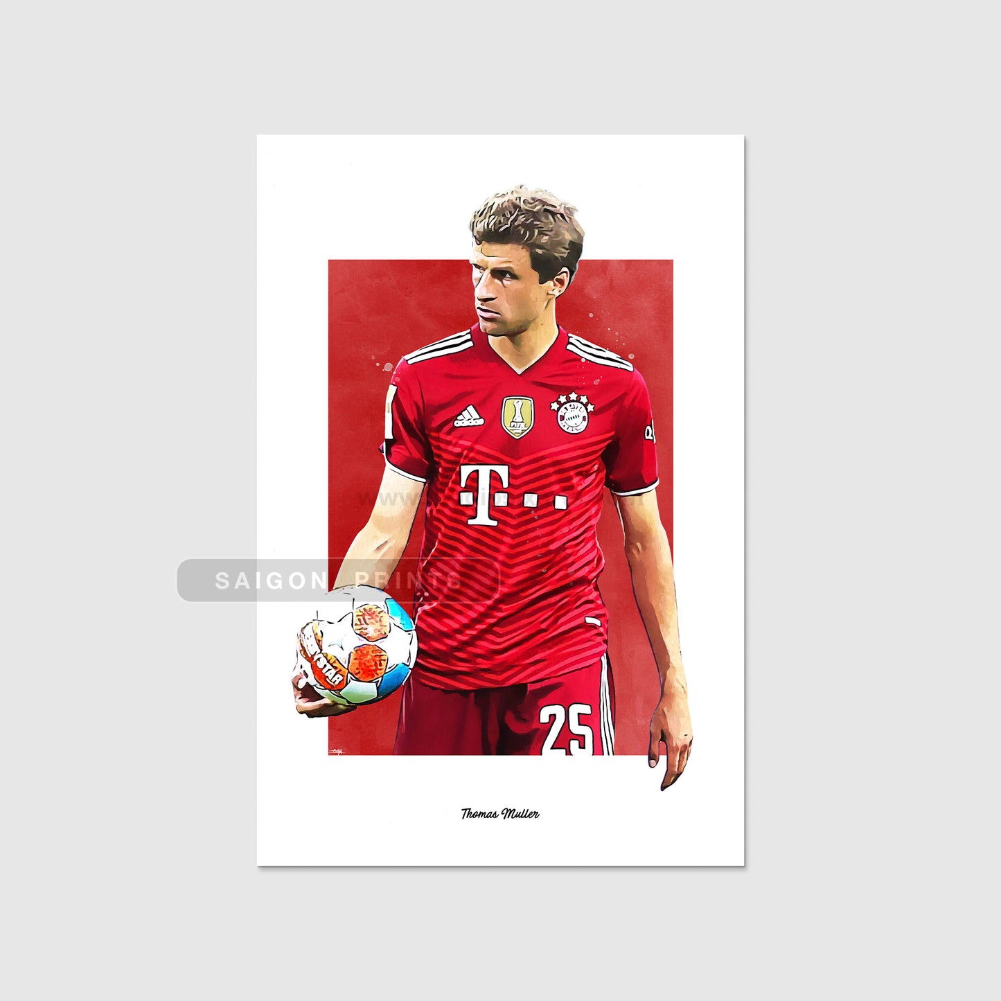 Thomas Muller Poster, Soccer Fan Art Print, Man Cave Gift