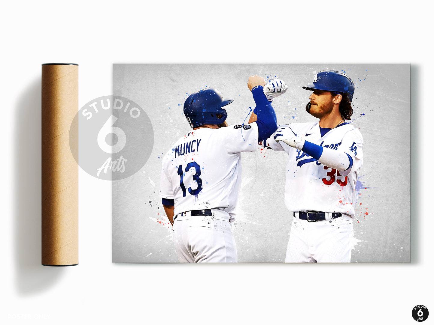 Mike Muncy & Cody Belinger Baseball Print, MLB Wall Decor