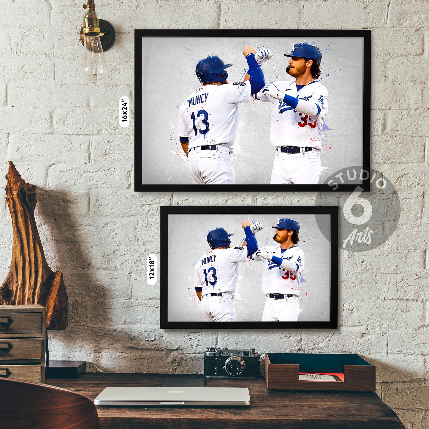 Mike Muncy & Cody Belinger Baseball Print, MLB Wall Decor