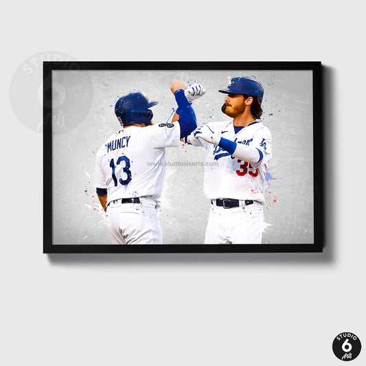 Mike Muncy & Cody Belinger Baseball Print, MLB Wall Decor