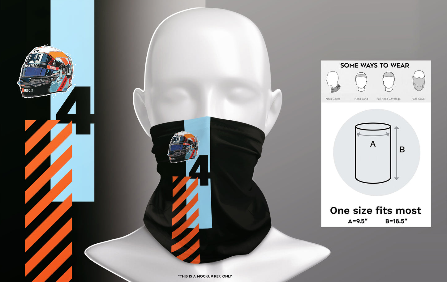 F1 Driver Lando Norris Inspired Neck Gaiter