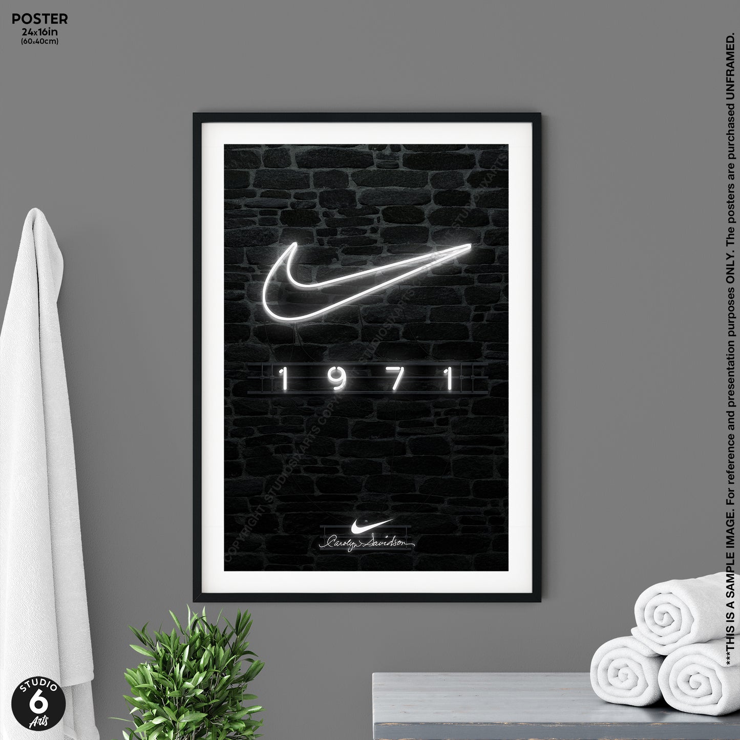 Historical Nike Poster, Kids Room Art, Neon