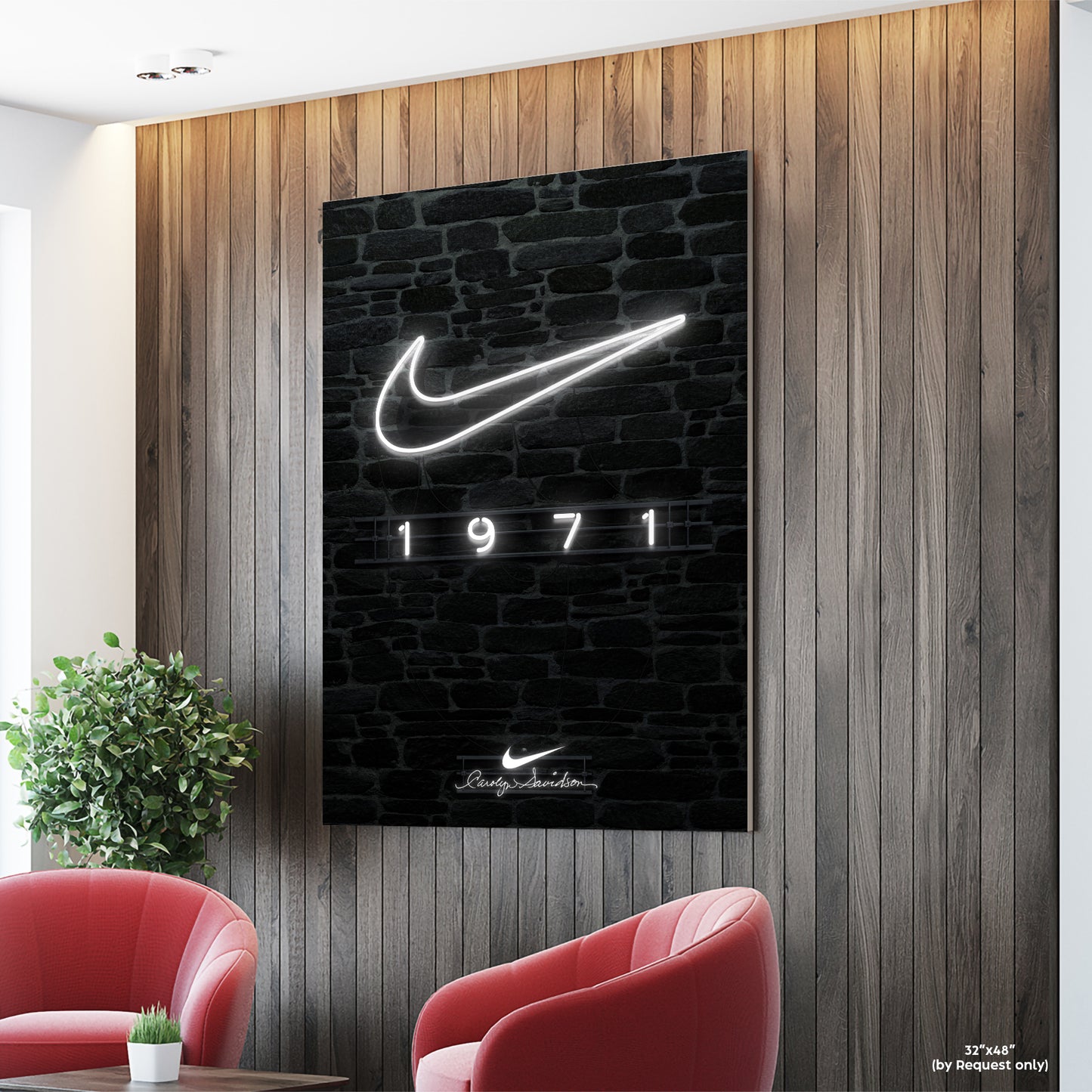 Historical Nike Poster, Kids Room Art, Neon