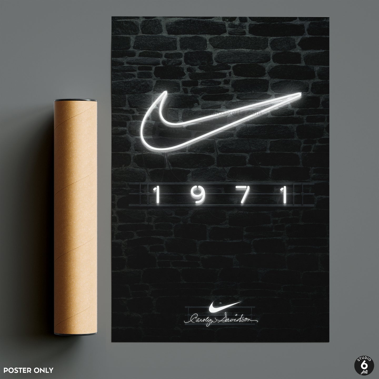 Historical Nike Poster, Kids Room Art, Neon