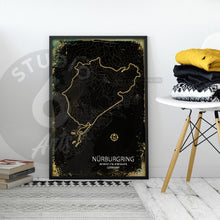 Load image into Gallery viewer, Nürburgring Racing Circuit Poster, Race Map Print
