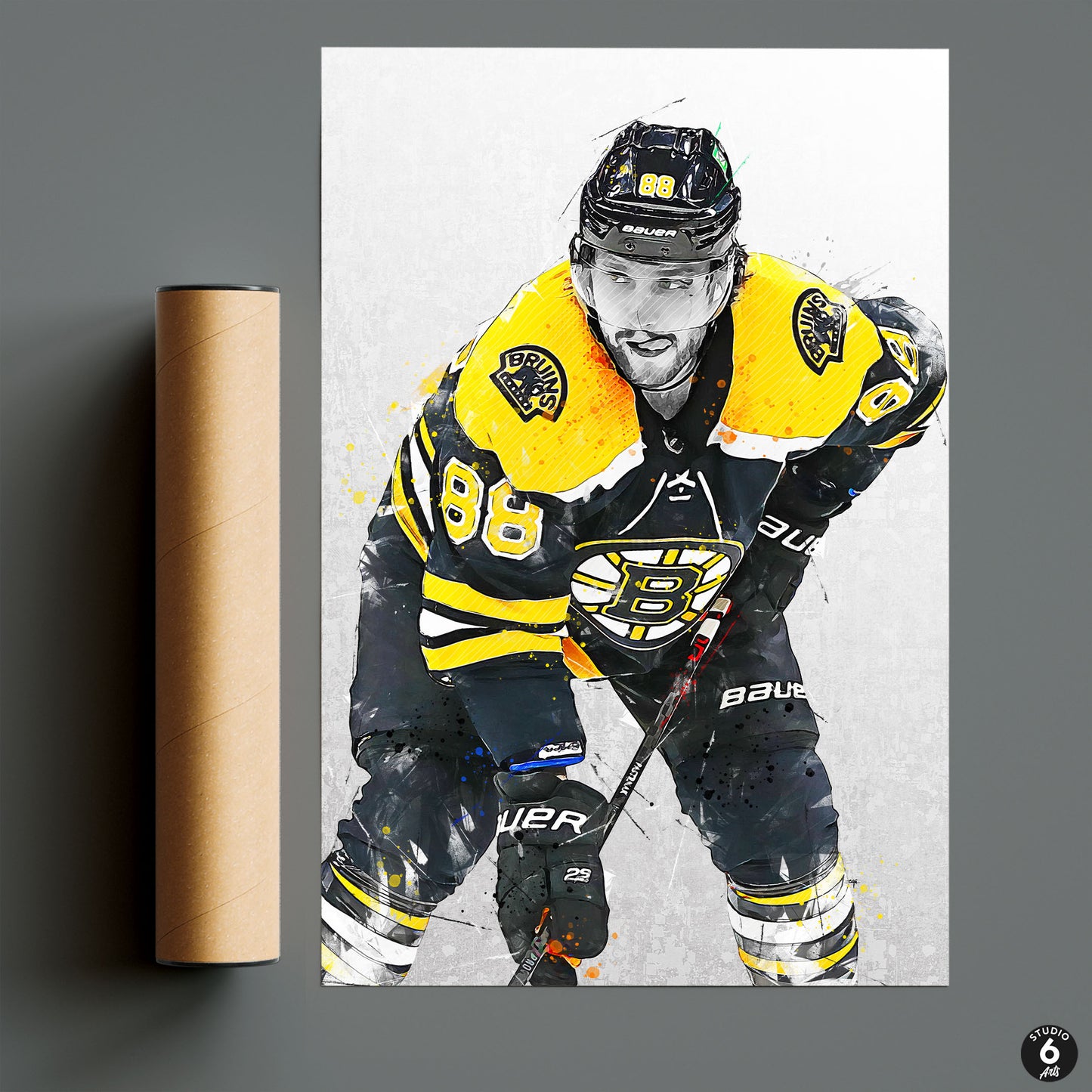 David Pastrnak Poster and Canvas, Hockey Print, Bruins Hockey