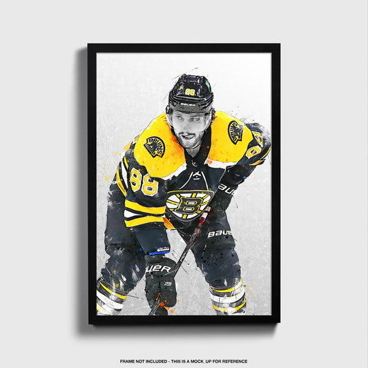 David Pastrnak Poster and Canvas, Hockey Print, Bruins Hockey