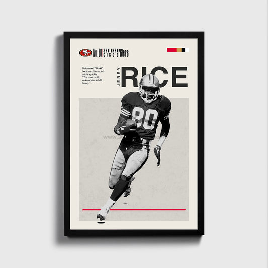 Jerry Rice 49ers NFL Mid Century Modern