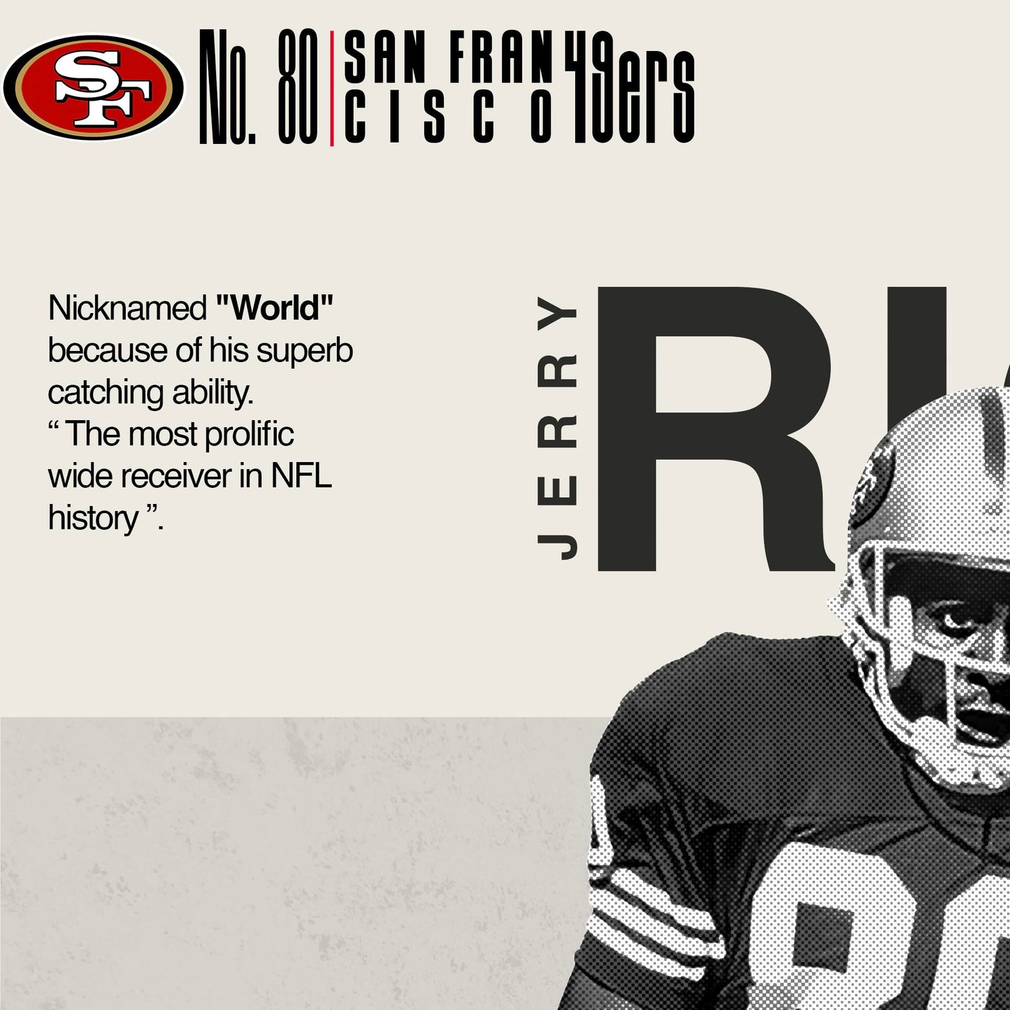 Jerry Rice 49ers NFL Mid Century Modern