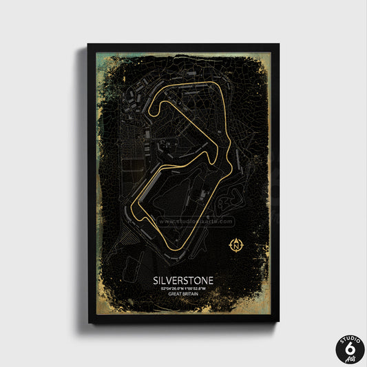 British GP Racing Circuit Poster, Race Map Print