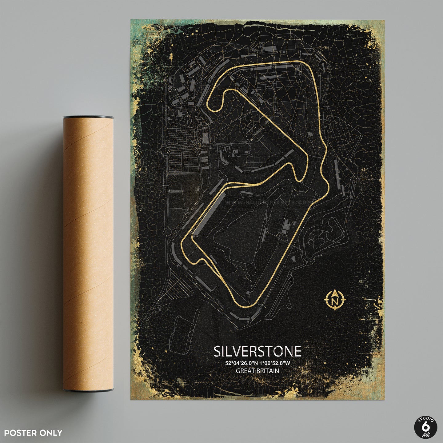 British GP Racing Circuit Poster, Race Map Print