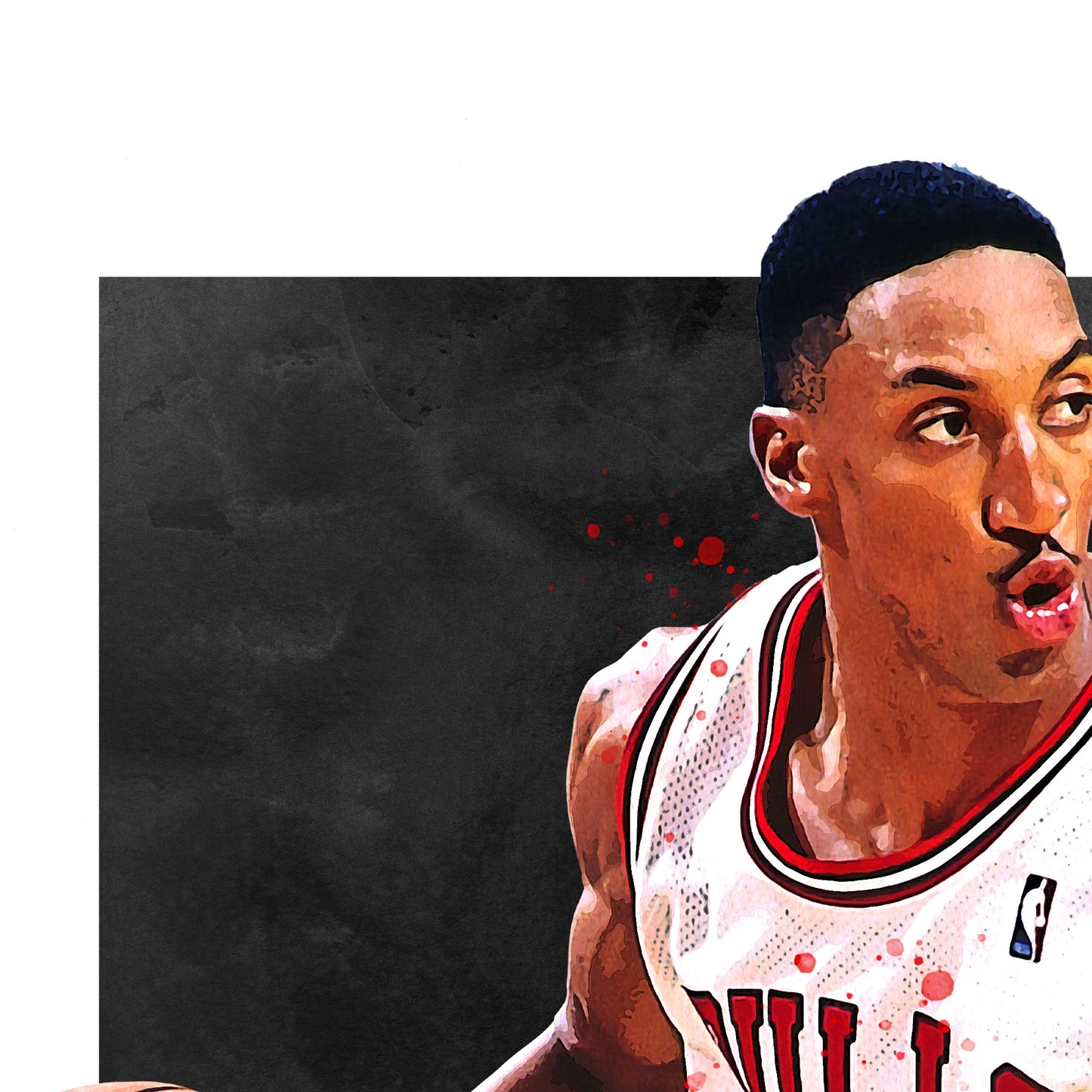 Scottie Pippen Poster, Chicago Bulls Basketball Fan Art Print, Man Cave Gift