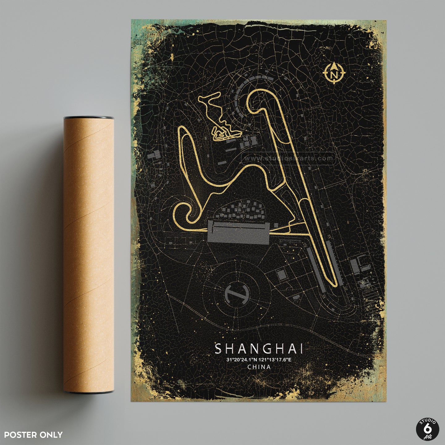 Shanghai Audi International Circuit Poster, Race Map Print