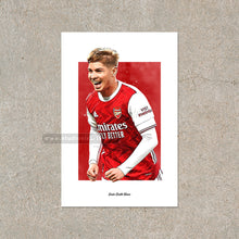 Load image into Gallery viewer, Emile Smith Rowe Poster, Soccer Fan Art Print, Man Cave Gift
