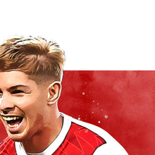 Load image into Gallery viewer, Emile Smith Rowe Poster, Soccer Fan Art Print, Man Cave Gift
