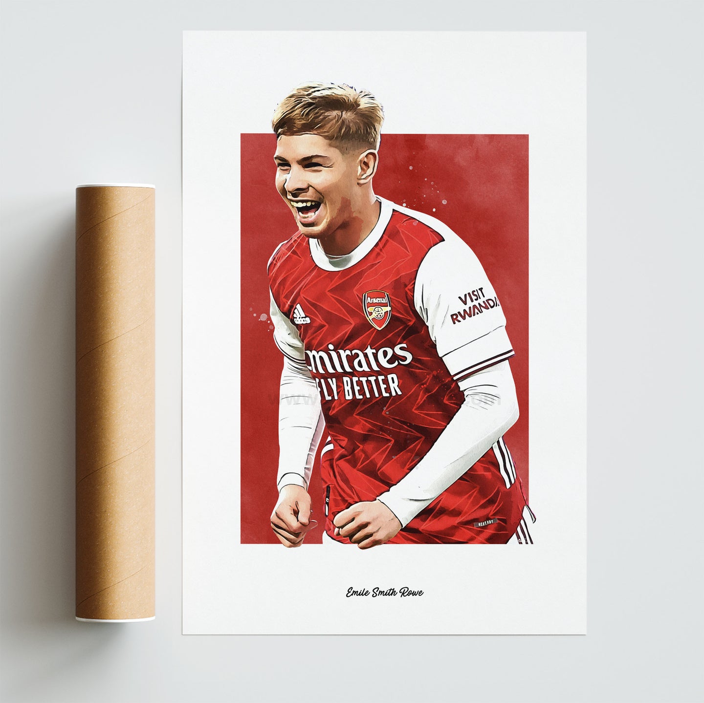 Emile Smith Rowe Poster, Soccer Fan Art Print, Man Cave Gift