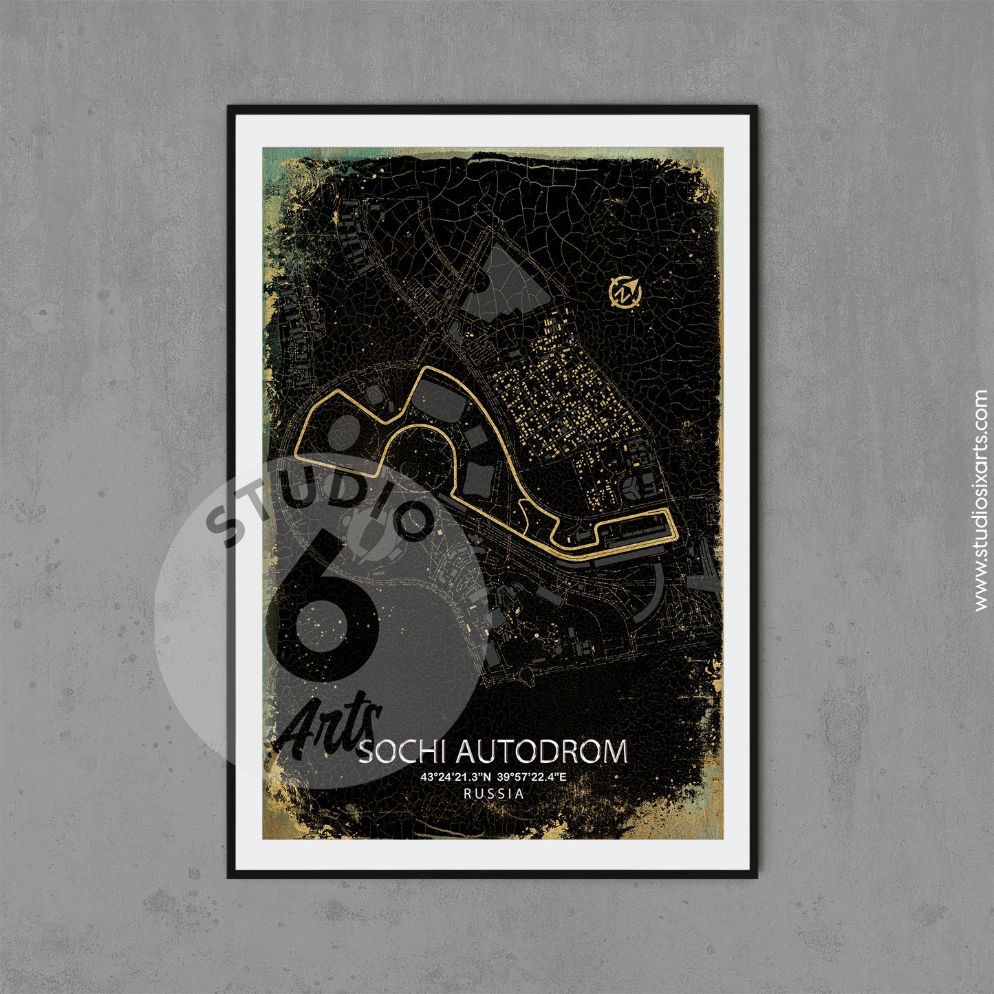 Sochi Autodrom Racing Track Poster, Race Map Print