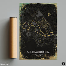 Load image into Gallery viewer, Sochi Autodrom Racing Track Poster, Race Map Print
